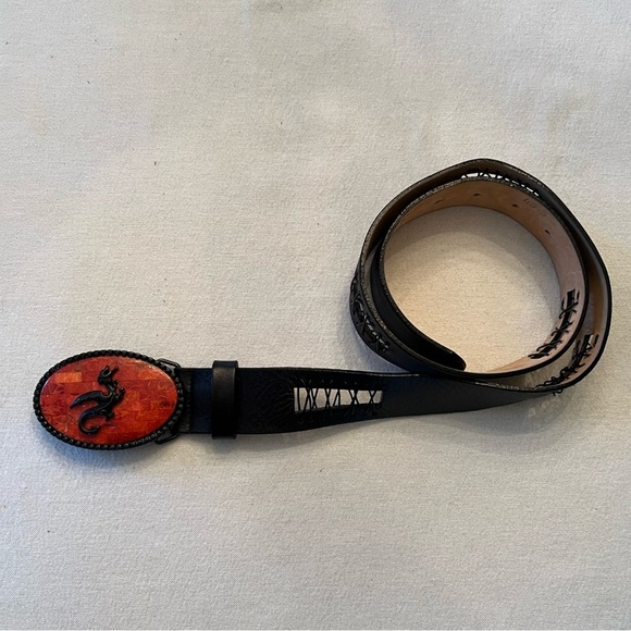 Neiman Marcus Genuine Coral Buckle Belt main image 6